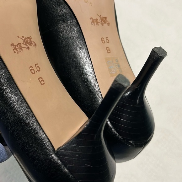Coach heels pumps kitten heel black Bowery gold‎ hardware - Picture 15 of 16